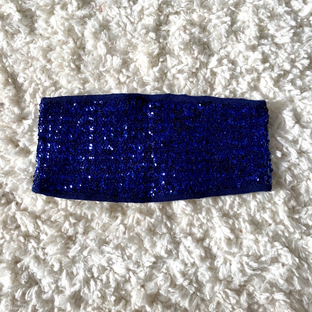 Forever 21 blue sequence strapless bandeau